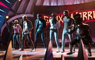 Zoë Robins, Chrysti Ane, and Peter Adrian Sudarso in Power Rangers Ninja Steel (2017)