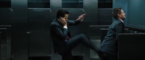 Still of Ryan Gosling and Jeffry Griffin in The Big Short (2015)