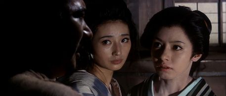 Shintarô Katsu, Kayo Mikimoto, and Yumiko Nogawa in Zatoichi and the Fugitives (1968)