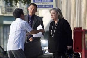 Kathy Bates, Kaidy Kuna, and Nate Corddry in Harry's Law (2011)