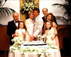 Dennis Quaid, Natasha Richardson, Simon Kunz, Lindsay Lohan, Erin Mackey, Ronnie Stevens, and Lisa Ann Walter in The Par