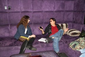 Joe Filippone and Richard Hatch during the filming of Matthew Brian Brown's music video 