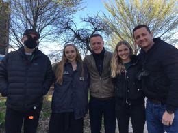 Left to Right: Director Vince Misiano, Maisie Merlock, Jason Beghe, Tracy Spiridakos, and Jesse Lee Soffer