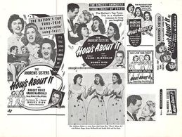 Laverne Andrews, Maxene Andrews, Patty Andrews, David Bruce, Grace McDonald, Robert Paige, Buddy Rich, and The Andrews S