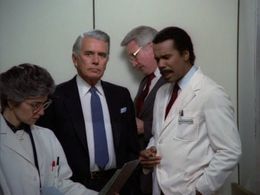 John Forsythe and Robert Hooks in Dynasty (1981)