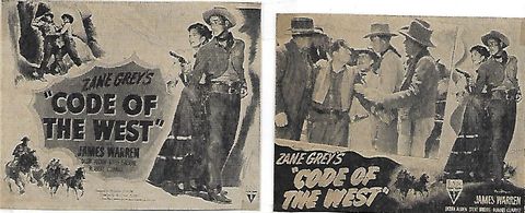 Debra Alden, John Laurenz, and James Warren in Code of the West (1947)