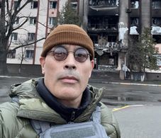 Christopher Loverro conducting Humanitarian Operations in Bucha, Ukraine. April 2022