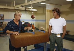 Michael Landon and Bart Conner in Highway to Heaven (1984)