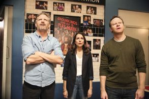 Hugh Davidson, Larry Dorf, and Rachel Ramras in Nobodies (2017)