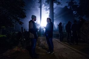 Executive Producer Michael M. McGuire and Co-Producer Mario Patrocinio on the set of Color Out of Space in Sintra, Portu