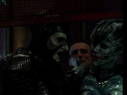 David Franklin, Claudia Karvan, and Wayne Pygram in Farscape (1999)