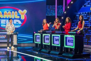 Dingdong Dantes, Sofia Romualdez, Tanya Gonzalez, Rocio Gonzalez, and Cristina Gonzales in Family Feud Philippines (2022