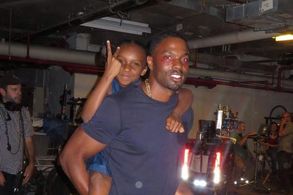 Tobias Truvillion and Kaci Walfal bts on Person of Interest.