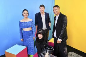 Benjamin Walker, Nazanin Boniadi, Ismael Cruz Cordova, and Markella Kavenagh at an event for The Lord of the Rings: The 