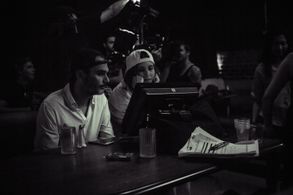 Paul Barbeau and AlexIa Fast on set of We Had It Coming