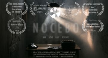 Eva Larvoire and David Diaz at an event for Nocebo (2016)