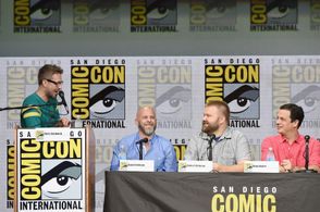 Chris Hardwick, Dave Erickson, David Alpert, and Robert Kirkman at an event for The Walking Dead (2010)