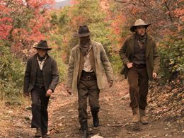 Samuel Dunning as Charlie Ford with Jesse James (David H Stevens) and Charlie Ford (Nathan Stevens) in a still from 