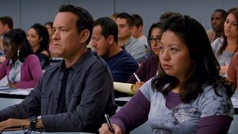 Still of Tom Hanks and Celeste Den in LARRY CROWNE.
