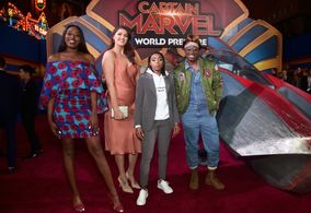 Chiney Ogwumike, Stefanie Dolson, Renee Montgomery, and Essence Carson at an event for Captain Marvel (2019)