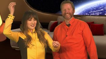 Bryan Kreutz and Lili Fox-Lim in A Captain's Log (2021)