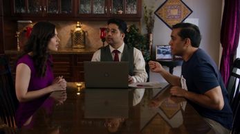 Nipun Joshi, Eva Bourne, and Nitin Prasad in Make Me a Match (2023)