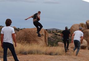 Greg Sestero, Justin MacGregor, Patrick Greene, and Farhan Umedaly