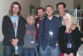 Kevin McClatchy, Brad Helmink, John Rauschelbach, Owen Szabo, Mandi Kreisher, and Deanna Cramer in The Lodge (2008)