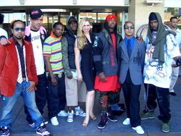 Katie J. Stone at RIZE premiere with cast members and filmmaker David LaChapelle