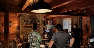 Casper Kelly directs a scene with Holly (Danielia Maximillian) and Zoe (Andrea Laing).