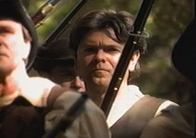 Patriot Joseph Reed (Dan Coplan) at the ready against the British at the Old North Bridge near Concord.