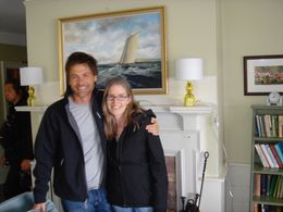 Luanne Rice and Rob Lowe on the set of Beach Girls, Lifetime 2005.