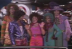 Debra Clinger, Louise DuArt, Michael Lembeck, Mickey McMeel, and Bert Sommer in The Krofft Supershow (1976)