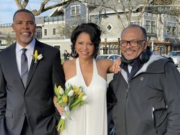 Alfons on set with Gloria Reuben and Eriq La Salle