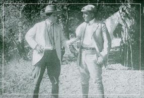 True Boardman and Thomas G. Lingham in A Bushranger at Bay (1915)