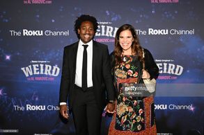 BROOKLYN, NEW YORK - NOVEMBER 01: (L-R) J. Alex Brinson and Lindsay Mendez attend US Premiere Of Weird: The Al Yankovic 