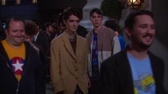 Wil Wheaton, Jesse Heiman, Jim Parsons, Ian Scott Rudolph, and Owen Thayer in The Big Bang Theory (2007)