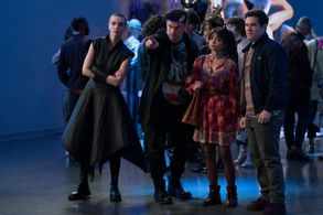 Sarah Hyland, Lera Abova, Adam Devine, and Flula Borg in Pitch Perfect: Bumper in Berlin (2022)
