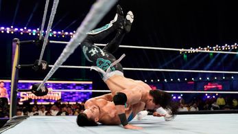 Humberto Garza Solano and Humberto Carrillo in WWE Super Show-Down (2020)