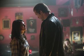 Alexander Skarsgård, Kristin Bauer van Straten, and Amelia Rose Blaire in True Blood (2008)