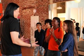 Garrett Wang, Trey Carlisle, Kate Scott, Aidan Walter, and Max Russell Pratts in Rising Sun (2012)