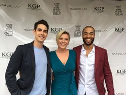 Austin Eckert, Madison Smith and Kate Green at Narcoleap red carpet (2018)