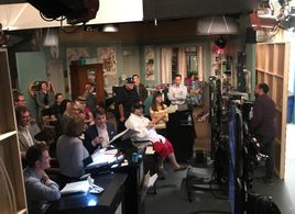 working hard behind the scenes with our awesome director.