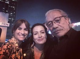 Elena Sanz, Deborah Dominguez and Edward James Olmos at Mayans FYI Event, 2019