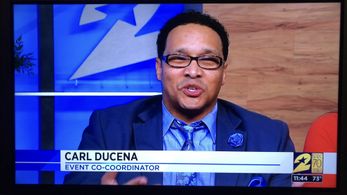 Actor and Motivator Carl Ducena being interviewed by NBC news his then affiliate KPRC TV for Night Of Superstars Houston