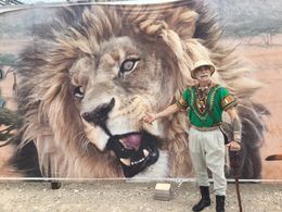 Doc Phineas making a plea for Stop Extinction with Bentley the offspring of the original MGM Lion!