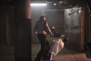 Mark Burnham and Jon Oswald on the set of 