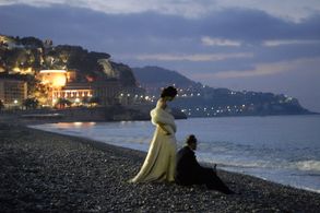 Dolores Chaplin and Karl Markovics in The Counterfeiters (2007)