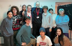 Robert Firth, Dan Blacka, Jules Thin, Ryan Kochberg, Claudia Nader, Xuepiao Hu, Yilun Zhao, and Jialin Wang in The Guide