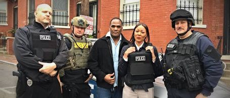 On the Set as a NYC Detective.